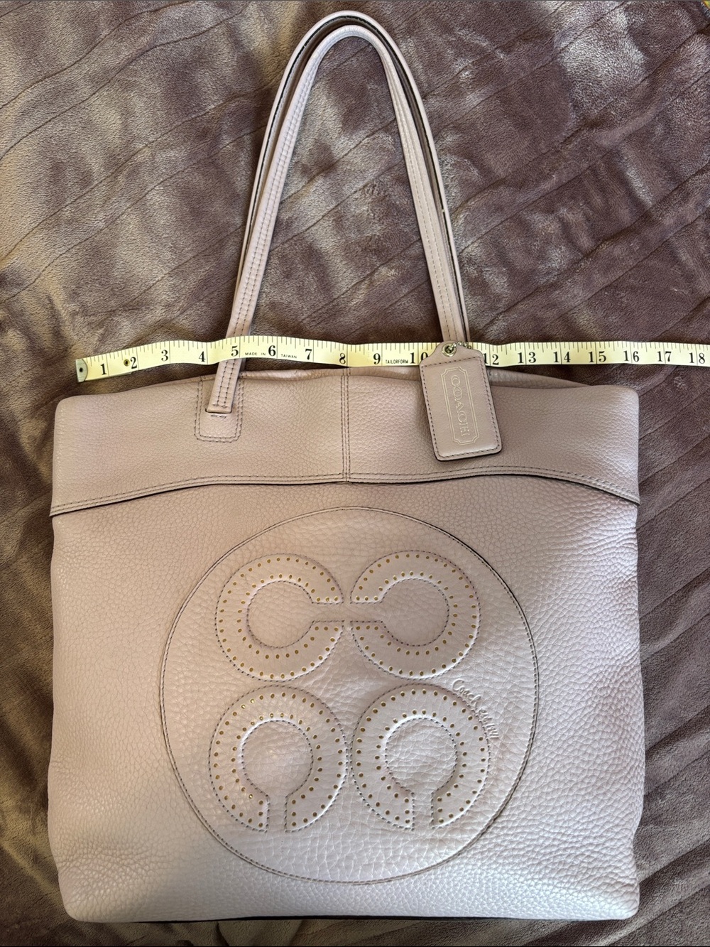 Coach Pebbled Leather Tote in Light Lavender